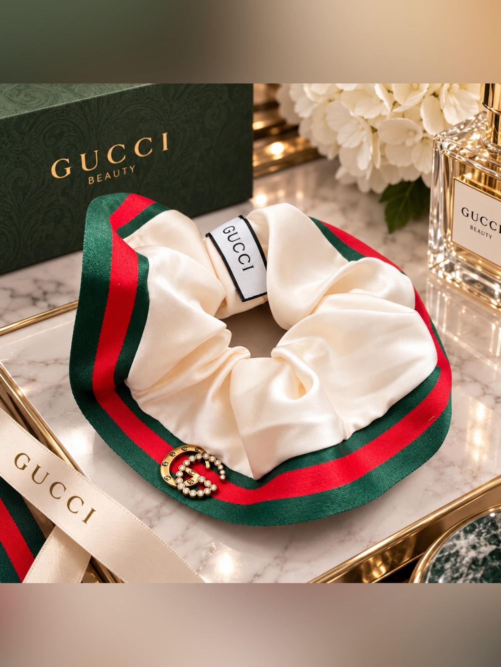 ✨ New 100% Silk GG Beauty Gift Scrunchie